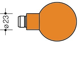 HEWI 123.23RLT 24 Knopfdrücker Lochteil orange