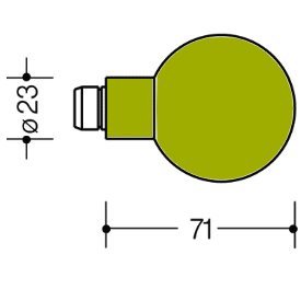 HEWI 123.23RLT 74 Knopfdrücker Lochteil apfelgrün
