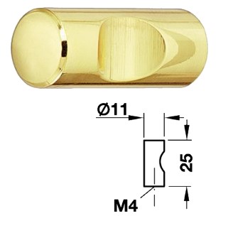 Messing Möbelknopf HE136.06 poliert 11x25 mm