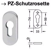 14 mm Edelstahl PZ Schutzrosette PDH 5 für Rohrrahmen Türen Feuerschutz geeignet