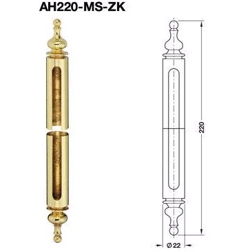 Anuba Zierhlsen AH220 MS ZK Messing fr Trbnder  20 mm, Messing poliert