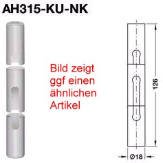Anuba Zierhlsen AH315 KU NK Kunststoff fr Trbnder  15 mm, edelstahlfarben