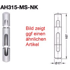 Anuba Zierhlsen AH315 MS NK Messing fr Trbnder  15 mm, Messing verchromt matt