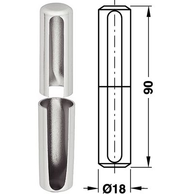 Zierhülse Band-16 Kunststoff vernickelt matt Ø 16 mm